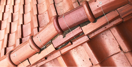 棟瓦(むねがわら)のゆがみや隙間